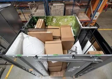 The wet cell from above, packed with all the apartment furniture inside