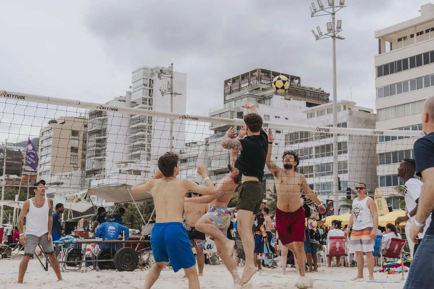 Group on a rooftop above the neighbourhood, Rio